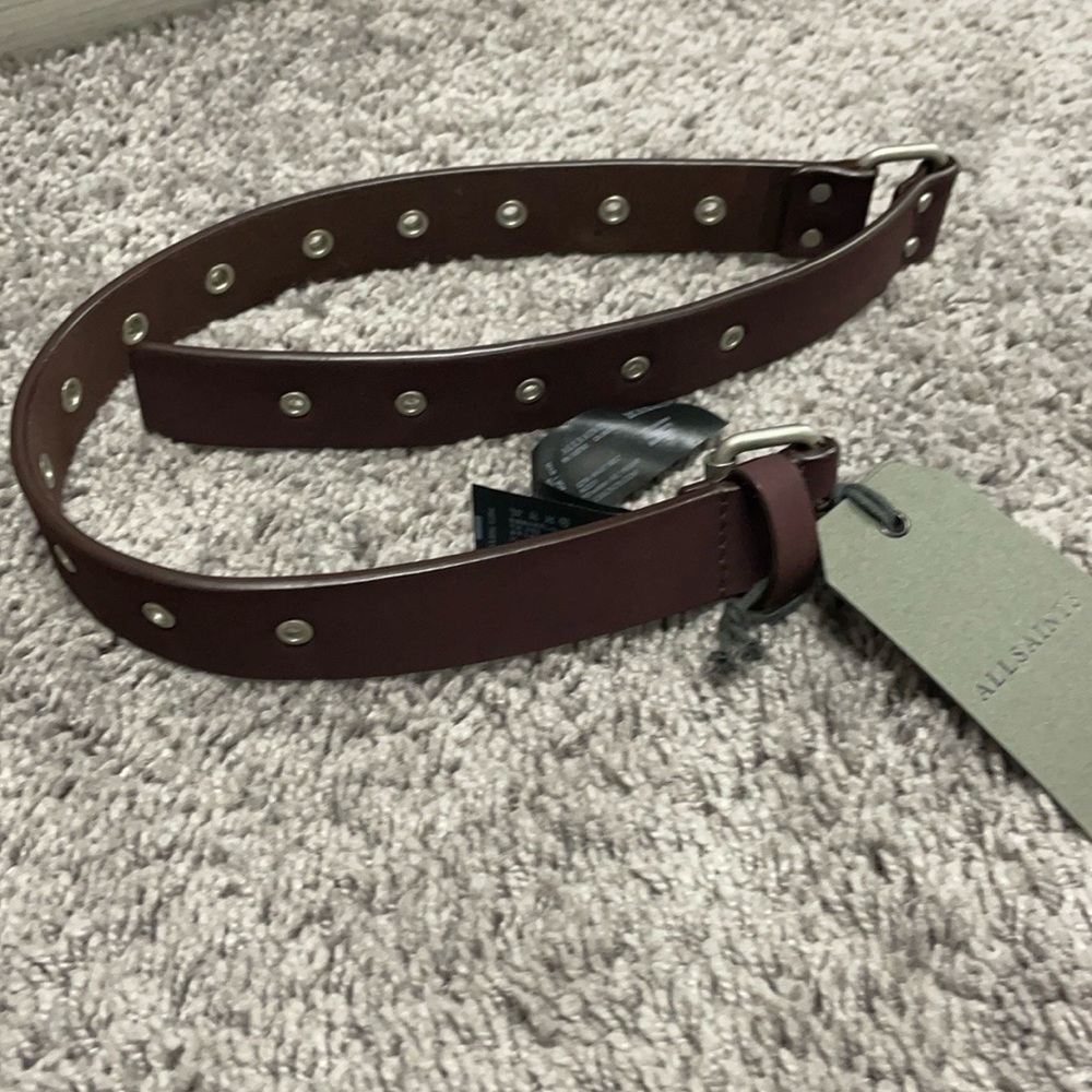 NWT All Saints Brown/Burgundy Leather Belt